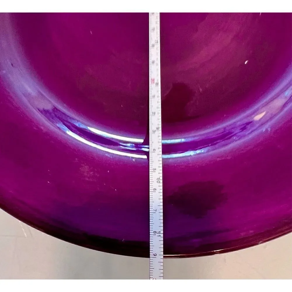 Corsica Home 11 1/4 Dinner Plate Hand Painted Eggplant/Purple Set Of 2